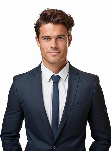 Photo business man in a suit white transparent background