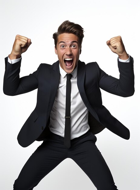 Business man in a suit white transparent background