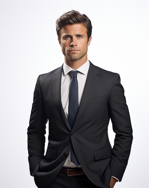 a Business man in a suit white transparent background