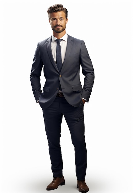 Photo business man in a suit white transparent background