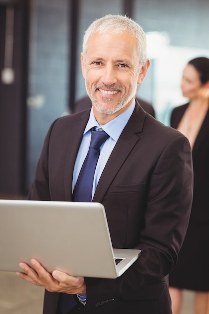 business man using laptop in office