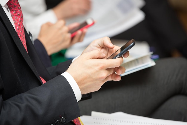 Business man using smartphone