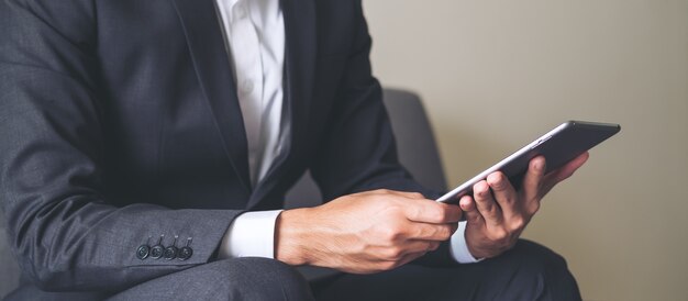 Business Man Using Tablet Pc