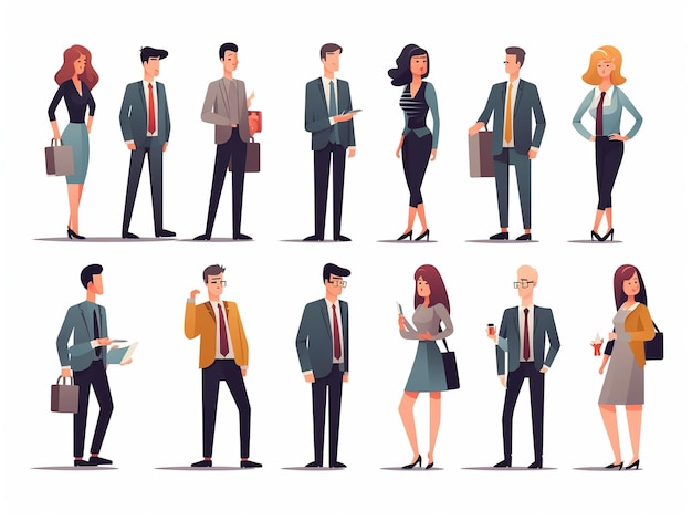 Business man and women office employees vector