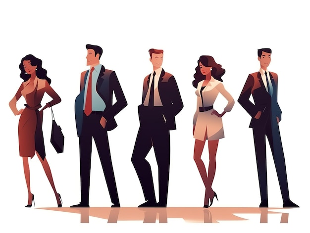 Photo business man and women office employees vector