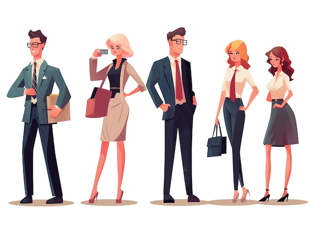 Photo business man and women office employees vector