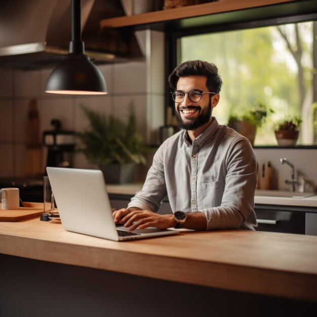 Business man working from home