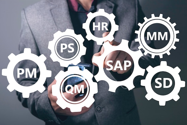 Business management software SAP ERP enterprise resources planning systeemconcept