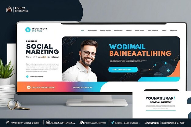 Business marketing webinar social media post template