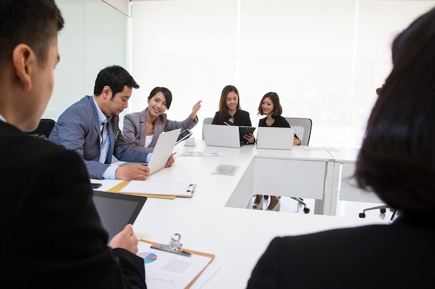 Business meeting conference teamwork in meeting room.