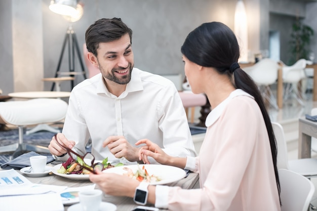 Business meeting in luxury restaurant