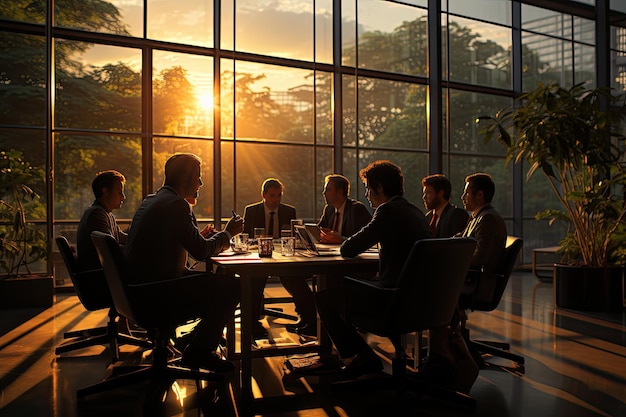 Business Meeting Professionals discussing strategies in a boardroom