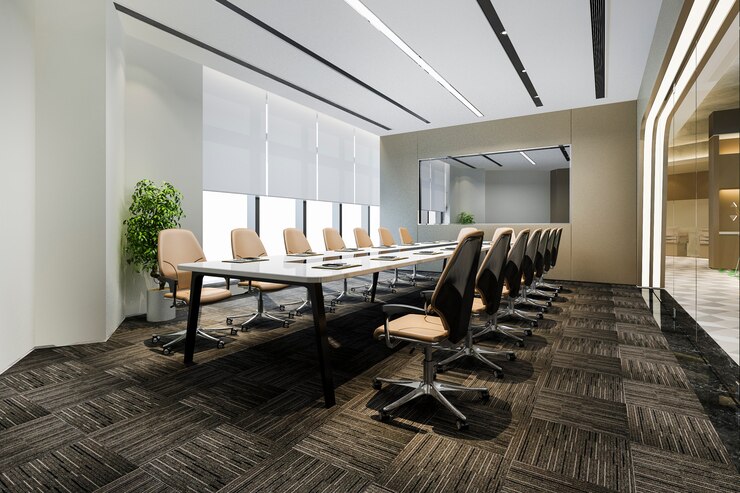 Photo business meeting room on high rise office building near reception
