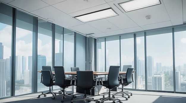 Business meeting room on high rise office building