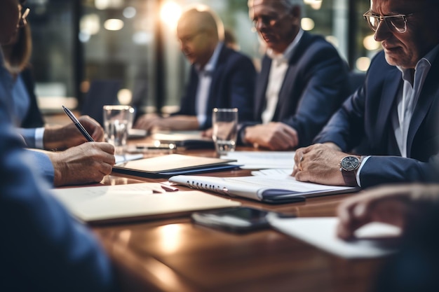 Foto riunione di lavoro o team di professionisti che discutono di intelligenza artificiale generativa