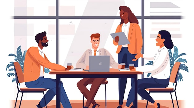 Business Meeting Vector cartoon illustration