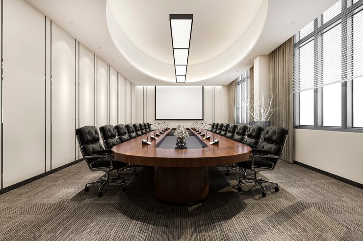Photo business meeting and working room on office building