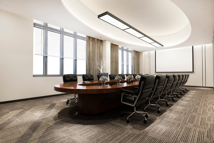 Photo business meeting and working room on office building