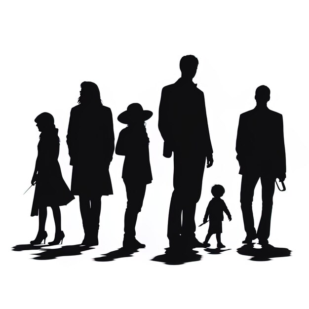 Business men and women group of people at work Isolated vector silhouettes stock illustration