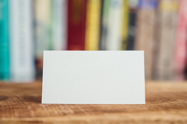 Business name card on table