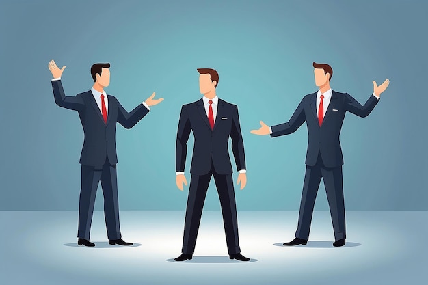 Business negotiation vector concept with businessman approaching each other Symbol of discussion meeting