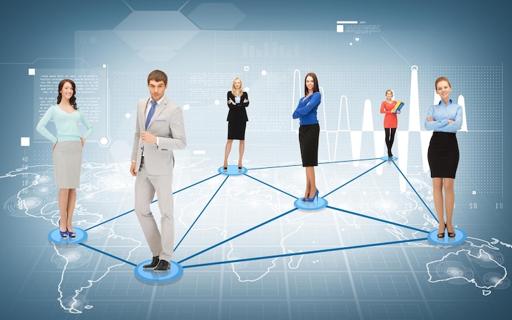 फोटो business and networking concept - social or business network
