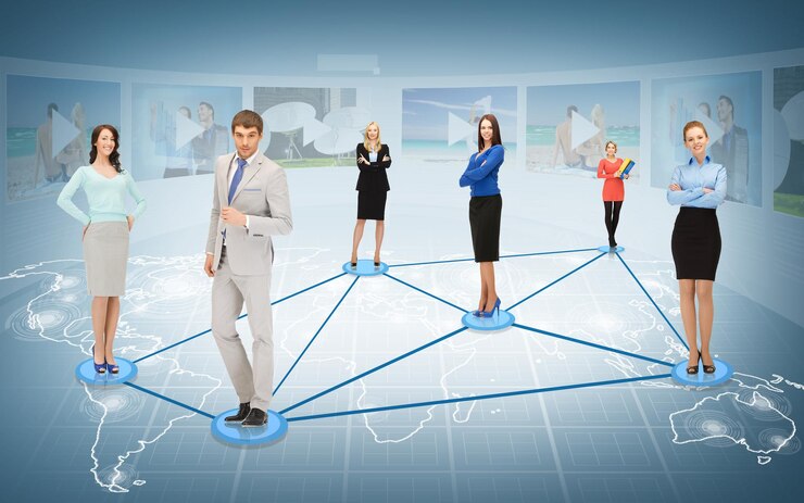 फोटो business and networking concept - social or business network