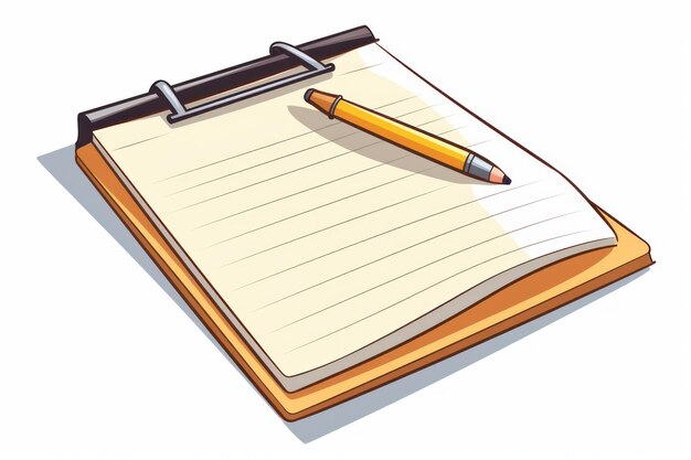 Business Notepad on White Background in Cartoon Style AI generated