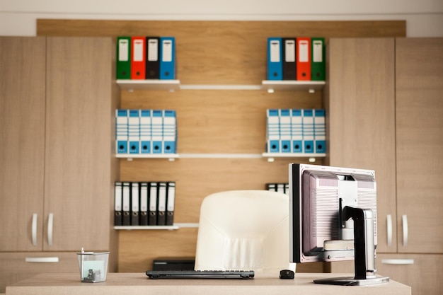 Photo business office interior. comfortable and modern workspace