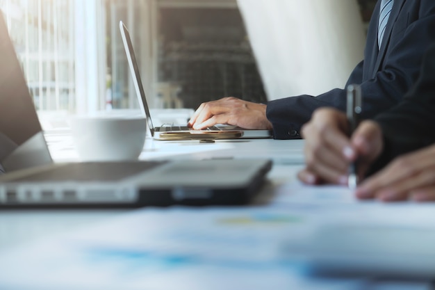 Business office life man using computer