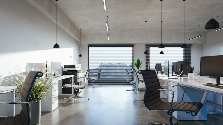 Photo business office modern interior 3d rendering