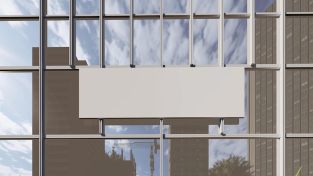 business office poster mockup 3d illustration image