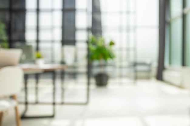 Business office without people with blurred bokeh background