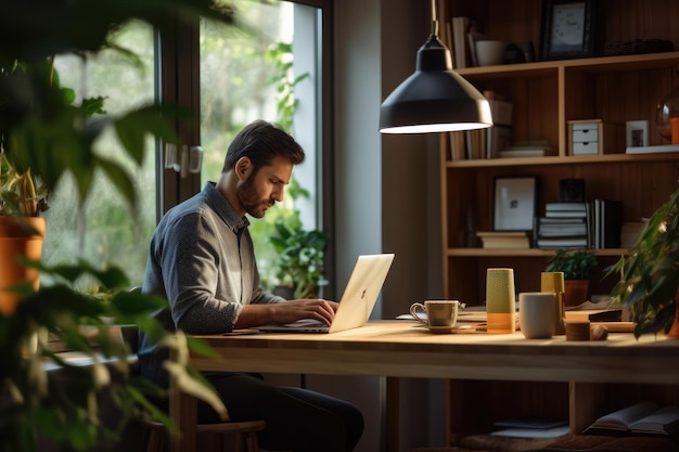 business owner working at home office