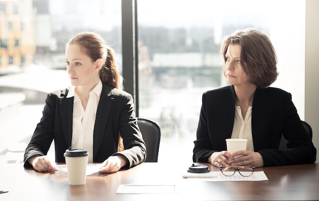 Business partners discussing documents