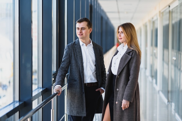 Business partners meeting inside building