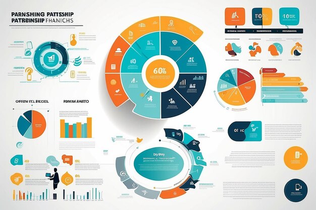 ビジネスパートナーシップのインフォグラフィックス