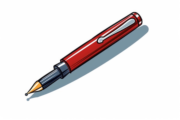 Business Pen op witte achtergrond in Cartoon Style AI gegenereerd