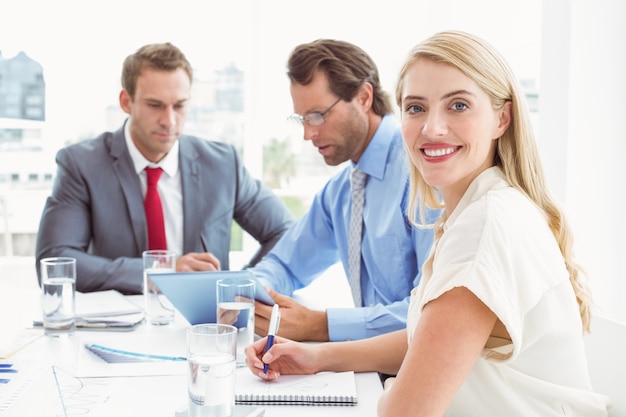 Business people in board room meeting