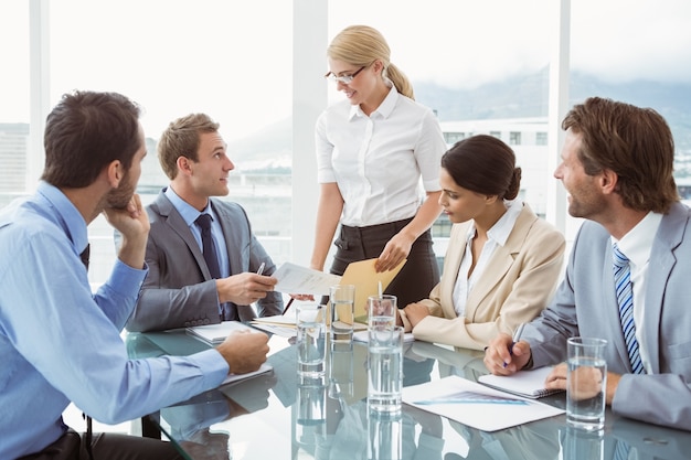 Business people in board room meeting