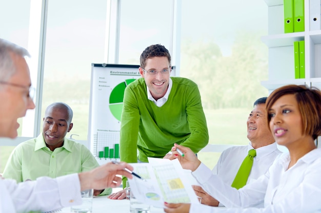 Business people in a corporate green office