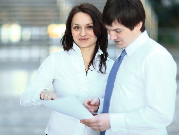 Business people discussing business documents. photo with copy space