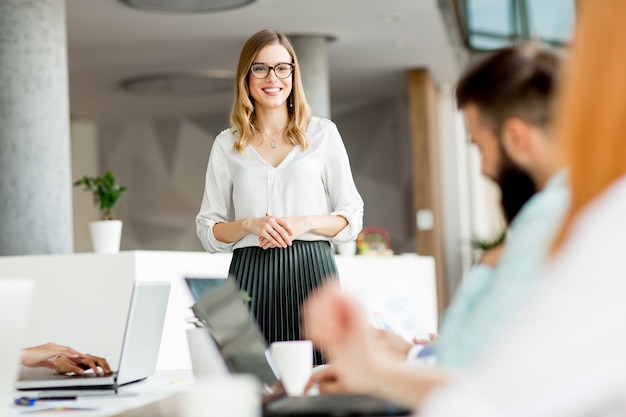 Business people discussing a strategy and working together in office