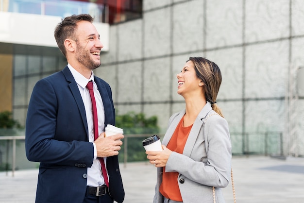 Business People Discussion Happiness Coffee Togetherness Concept