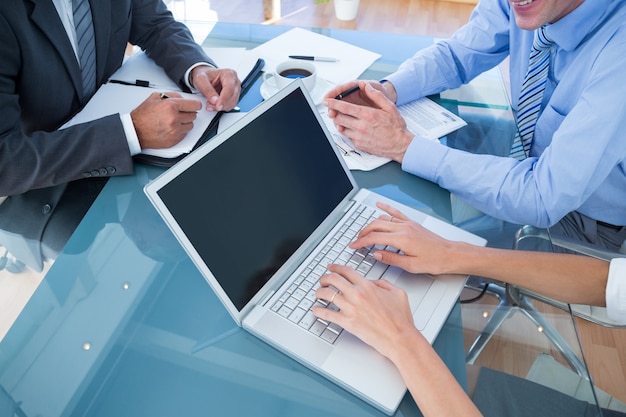 Business people in discussion in an office