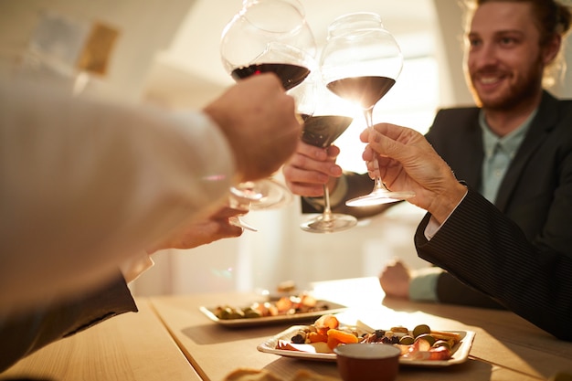 Business People Drinking Wine