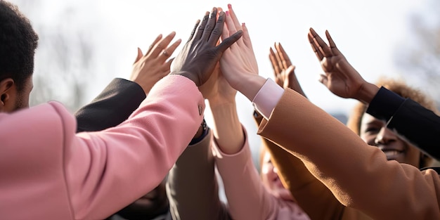 business people giving a high to each other in the style of environmental activism