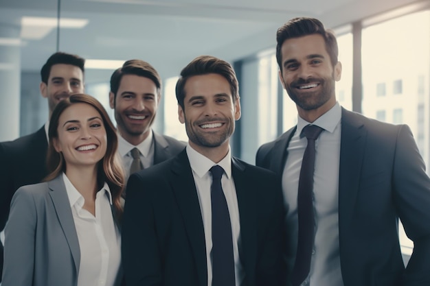 Business people Group of people in office smiling White collar people in office Success at work