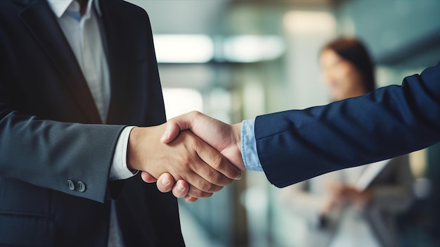 Business people handshake deal agreement