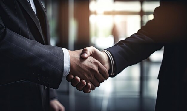 Business people handshake partnership teamwork deal cooperation generative AI